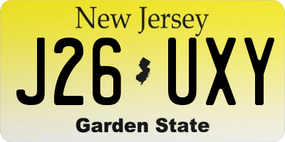 NJ license plate J26UXY