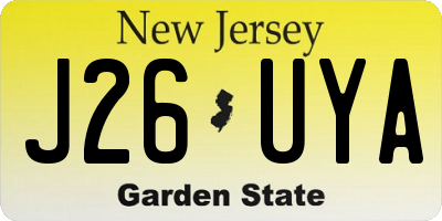 NJ license plate J26UYA