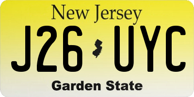 NJ license plate J26UYC