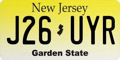 NJ license plate J26UYR