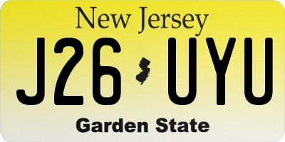 NJ license plate J26UYU