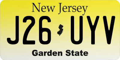 NJ license plate J26UYV