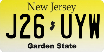 NJ license plate J26UYW