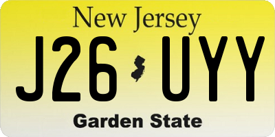 NJ license plate J26UYY