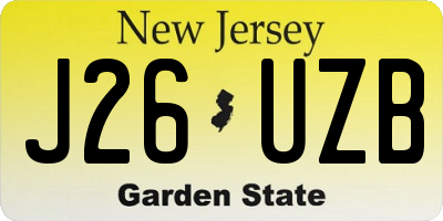 NJ license plate J26UZB