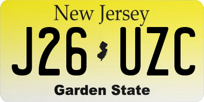 NJ license plate J26UZC