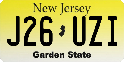 NJ license plate J26UZI