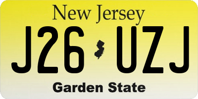 NJ license plate J26UZJ