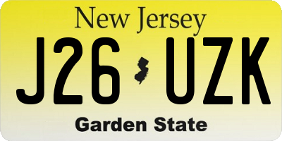NJ license plate J26UZK