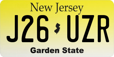 NJ license plate J26UZR