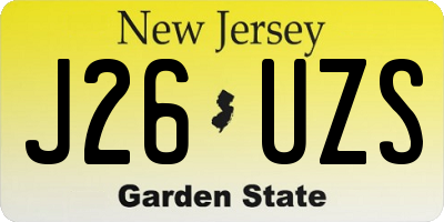 NJ license plate J26UZS