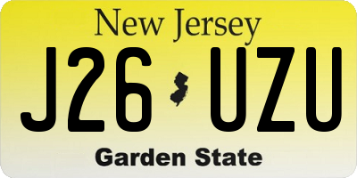 NJ license plate J26UZU