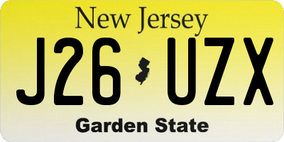 NJ license plate J26UZX