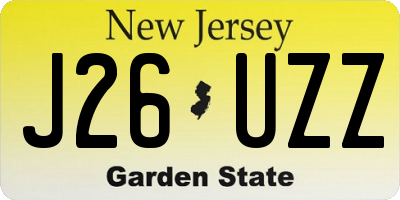 NJ license plate J26UZZ