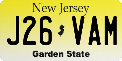 NJ license plate J26VAM