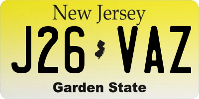 NJ license plate J26VAZ