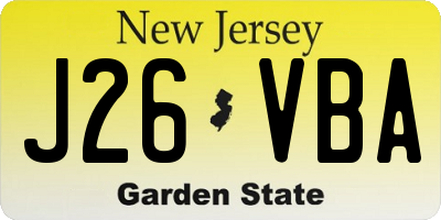 NJ license plate J26VBA