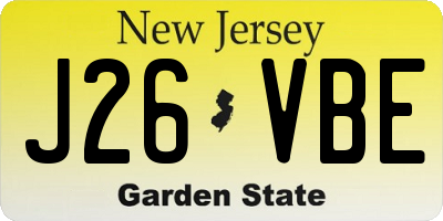 NJ license plate J26VBE