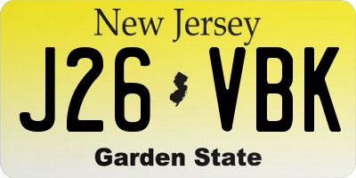 NJ license plate J26VBK