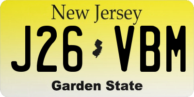 NJ license plate J26VBM