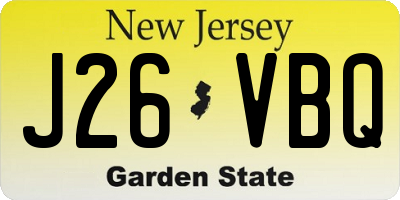 NJ license plate J26VBQ