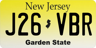 NJ license plate J26VBR