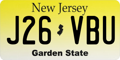 NJ license plate J26VBU