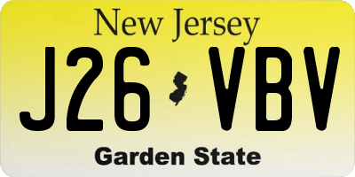 NJ license plate J26VBV