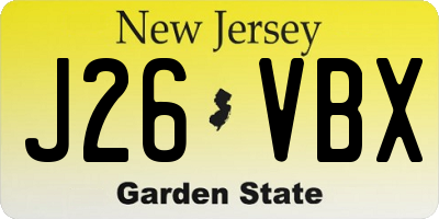 NJ license plate J26VBX