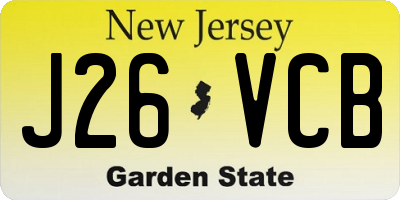 NJ license plate J26VCB