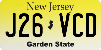 NJ license plate J26VCD