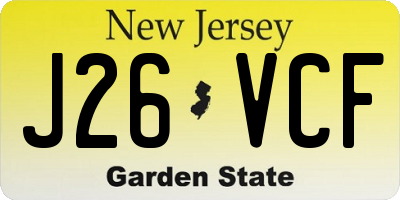NJ license plate J26VCF