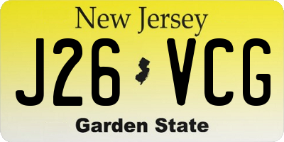 NJ license plate J26VCG