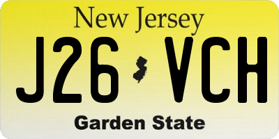 NJ license plate J26VCH