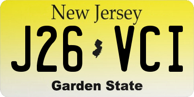 NJ license plate J26VCI