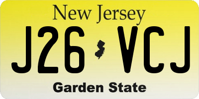 NJ license plate J26VCJ