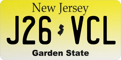 NJ license plate J26VCL