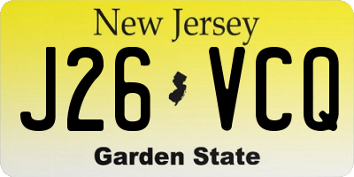 NJ license plate J26VCQ