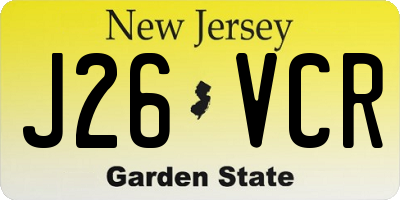 NJ license plate J26VCR