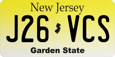 NJ license plate J26VCS
