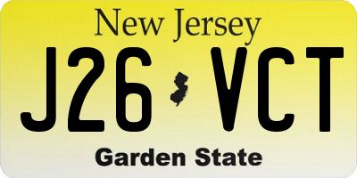 NJ license plate J26VCT