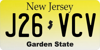 NJ license plate J26VCV