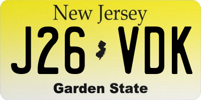 NJ license plate J26VDK