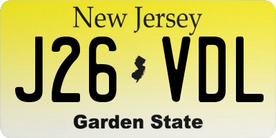 NJ license plate J26VDL