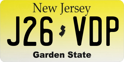 NJ license plate J26VDP