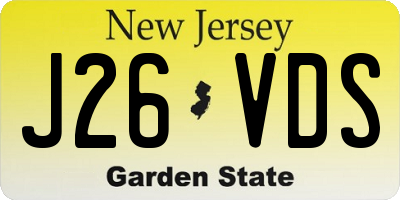 NJ license plate J26VDS