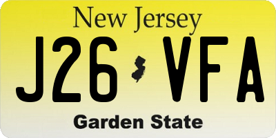 NJ license plate J26VFA