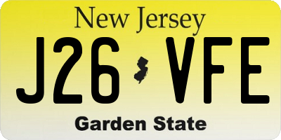 NJ license plate J26VFE