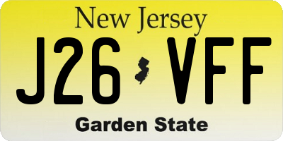 NJ license plate J26VFF