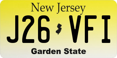 NJ license plate J26VFI